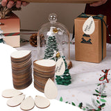 Maxbell 100x Unfinished Wood Slices Teardrop Shaped for Xmas Party Supplies Holidays