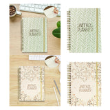 Maxbell A5 Weekly Planner Notebook Productivity Organizer for Family Office Business Green Leaves