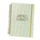 Maxbell A5 Weekly Planner Notebook Productivity Organizer for Family Office Business Green Leaves