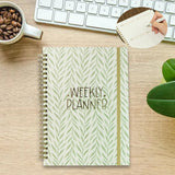 Maxbell A5 Weekly Planner Notebook Productivity Organizer for Family Office Business Green Leaves