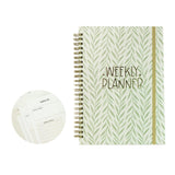 Maxbell A5 Weekly Planner Notebook Productivity Organizer for Family Office Business Green Leaves
