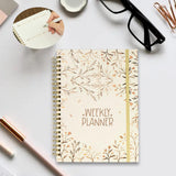 Maxbell A5 Weekly Planner Notebook Productivity Organizer for Family Office Business Red flowers