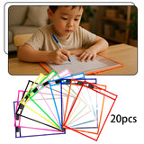 Maxbell 20 Pieces Dry Erase Pocket Sleeves Reusable 10"x14" Paper Sleeves Protectors