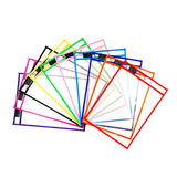 Maxbell 20x Dry Erase Pocket Sleeves Assorted Colors 10"x14" Reusable Ticket Holders