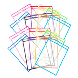 Maxbell 20x Dry Erase Pocket Sleeves Assorted Colors 10"x14" Reusable Ticket Holders