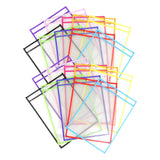 Maxbell 20x Dry Erase Pocket Sleeves Assorted Colors 10"x14" Reusable Ticket Holders