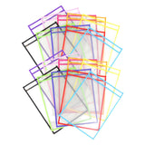 Maxbell 20x Dry Erase Pocket Sleeves Assorted Colors 10"x14" Reusable Ticket Holders
