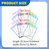 Maxbell 20x Dry Erase Pocket Sleeves Assorted Colors 10"x14" Reusable Ticket Holders