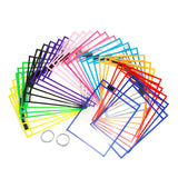Maxbell 20x Dry Erase Pocket Sleeves Assorted Colors 10"x14" Reusable Ticket Holders