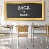 Maxbell 18M Pencil Border Roll Bulletin Board Trim for Office, Window Paper Die Cut Style A
