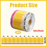 Maxbell 18M Pencil Border Roll Bulletin Board Trim for Office, Window Paper Die Cut Style A