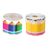 Maxbell 18M Pencil Border Roll Bulletin Board Trim for Office, Window Paper Die Cut Style A
