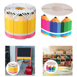 Maxbell 18M Pencil Border Roll Bulletin Board Trim for Office, Window Paper Die Cut Style A