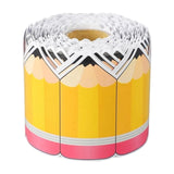 Maxbell 18M Pencil Border Roll Bulletin Board Trim for Office, Window Paper Die Cut Style A