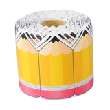 Maxbell 18M Pencil Border Roll Bulletin Board Trim for Office, Window Paper Die Cut Style A