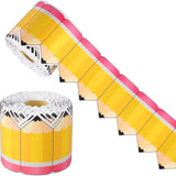 Maxbell 18M Pencil Border Roll Bulletin Board Trim for Office, Window Paper Die Cut Style A