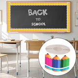 Maxbell 18M Pencil Border Roll Bulletin Board Trim for Office, Window Paper Die Cut Style B