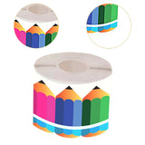 Maxbell 18M Pencil Border Roll Bulletin Board Trim for Office, Window Paper Die Cut Style B