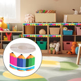 Maxbell 18M Pencil Border Roll Bulletin Board Trim for Office, Window Paper Die Cut Style B