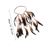 Maxbell Boho Artificial Feather Headband Hair Accessories for Cosplay Festival Women Brown