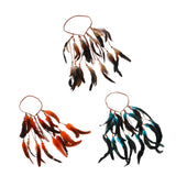Maxbell Boho Artificial Feather Headband Hair Accessories for Cosplay Festival Women Brown