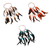 Maxbell Boho Artificial Feather Headband Hair Accessories for Cosplay Festival Women Brown