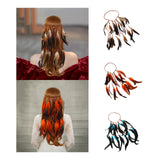 Maxbell Boho Artificial Feather Headband Hair Accessories for Cosplay Festival Women Brown