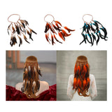 Maxbell Boho Artificial Feather Headband Hair Accessories for Cosplay Festival Women Brown