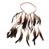 Maxbell Boho Artificial Feather Headband Hair Accessories for Cosplay Festival Women Brown