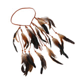 Maxbell Boho Artificial Feather Headband Hair Accessories for Cosplay Festival Women Brown