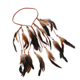 Maxbell Boho Artificial Feather Headband Hair Accessories for Cosplay Festival Women Brown