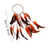 Maxbell Boho Artificial Feather Headband Hair Accessories for Cosplay Festival Women Orange