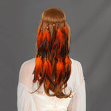 Maxbell Boho Artificial Feather Headband Hair Accessories for Cosplay Festival Women Orange