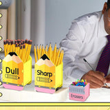 Maxbell 3 Pieces Wooden Pencil and Eraser Storage Box Kit Lightweight Pens Organizer