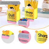 Maxbell 3 Pieces Wooden Pencil and Eraser Storage Box Kit Lightweight Pens Organizer