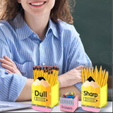 Maxbell 3 Pieces Wooden Pencil and Eraser Storage Box Kit Lightweight Pens Organizer