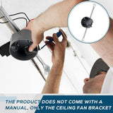 Maxbell Round Electrical Box with Hanger Bar Commercial Reliable Ceiling Fan Bracket Dark Gray