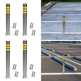 Maxbell Safety Bollard Post Sign Ports Driveway Stainless Steel Parking Barrier Pole 7.6cmx60cm