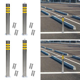 Maxbell Safety Bollard Post Sign Ports Driveway Stainless Steel Parking Barrier Pole 7.6cmx60cm