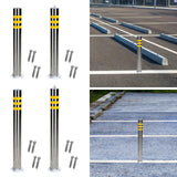 Maxbell Safety Bollard Post Sign Ports Driveway Stainless Steel Parking Barrier Pole 7.6cmx60cm
