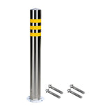 Maxbell Safety Bollard Post Sign Ports Driveway Stainless Steel Parking Barrier Pole 7.6cmx60cm