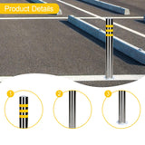 Maxbell Safety Bollard Post Sign Ports Driveway Stainless Steel Parking Barrier Pole 7.6cmx60cm
