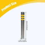 Maxbell Safety Bollard Post Sign Ports Driveway Stainless Steel Parking Barrier Pole 7.6cmx60cm