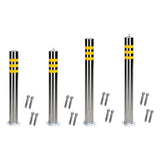 Maxbell Safety Bollard Post Sign Ports Driveway Stainless Steel Parking Barrier Pole 7.6cmx60cm