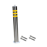 Maxbell Safety Bollard Post Sign Ports Driveway Stainless Steel Parking Barrier Pole 7.6cmx60cm with Loop