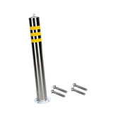 Maxbell Safety Bollard Post Sign Ports Driveway Stainless Steel Parking Barrier Pole 7.6cmx60cm with Loop