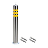 Maxbell Safety Bollard Post Sign Ports Driveway Stainless Steel Parking Barrier Pole 7.6cmx60cm with Loop