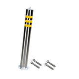 Maxbell Safety Bollard Post Sign Ports Driveway Stainless Steel Parking Barrier Pole 7.6cmx60cm with Loop