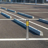Maxbell Safety Bollard Post Sign Ports Driveway Stainless Steel Parking Barrier Pole 7.6cmx60cm with Loop