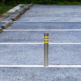 Maxbell Safety Bollard Post Sign Ports Driveway Stainless Steel Parking Barrier Pole 7.6cmx60cm with Loop